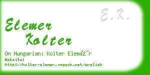 elemer kolter business card